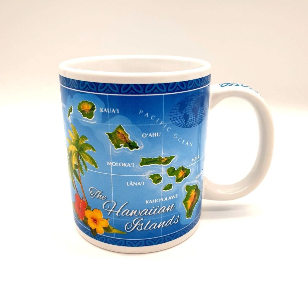 Coffee Mug Hawaiian Island Map Cup Collectable 2013 Souvenir Vacation Ceramic